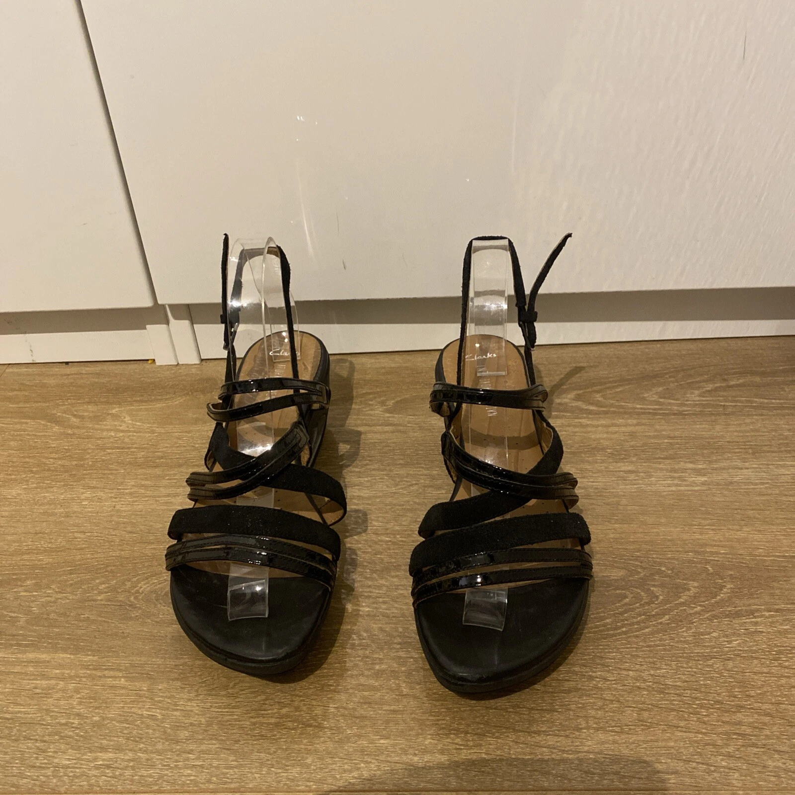 CLARKS Sandali da donna neri con cinturino Clark's movimento naturale taglia 7 euro 40