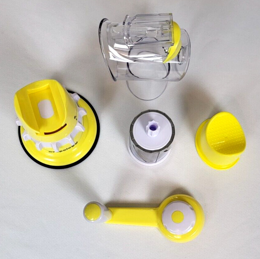 Prepology NEW Yellow Countertop Grater & Slicer 3 Interchangeable Barrels