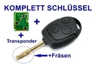 1x Complete Replacement Key + Board + Milling + Transponder for Ford