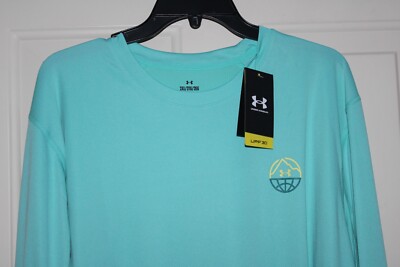 NWT Under Armour Drift Tide Mountain Men's 2XL Turquoise Knit LS T