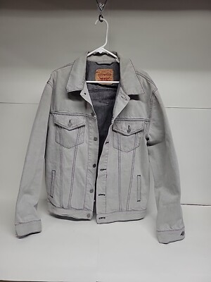 LEVIS Mens red tab 70589 GRAY denim trucker jacket Size 2XL