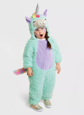 Toddler Plush Magical Unicorn Llama Halloween Costume Plush Jumpsuit 18-24