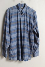 DOW JONES England Mens Vintage Textured Shirt - Blue - Size  Medium M (G14)