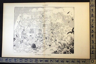 1911 LIFE MILESTONE 1ST LIFE EVENTS HARRISON CADY ART COMIC SATIRE PRINT FC3018