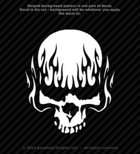 Flaming Skull 6.5 inch Vinyl Decal Sticker Zombie Outbreak Fire Walking Dead