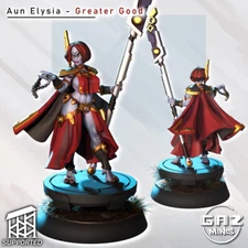 DnD Miniature 32/55mmMage Aun Elysia Greater Good Commander by Gaz Minis