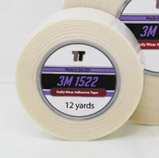 3M 1522 Double Sided Clear Daily Wear 1" X 12 Yards Wig Toupee Roll By True Tape