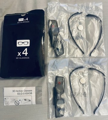 Samsung 3D Glasses SSG-5100GB OEM 2-Pack Set Black TV Active Shutter Glasses NEW