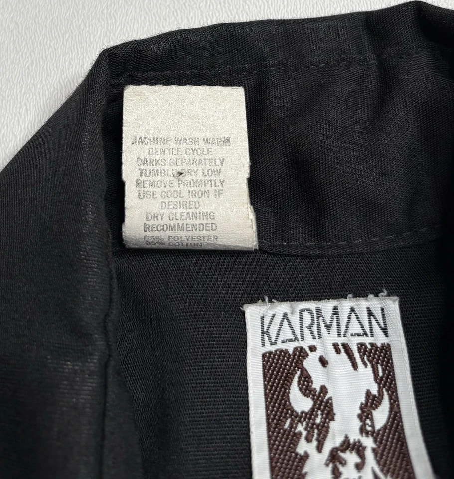 Camisa De Colección Karman Vaquera Western Perla Bordada a Presión Floral Para Hombres S/M 14 1/2 Foto 4 de 4