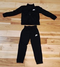 Nike Kids Black Tracksuit Set Size 6 - 7 Zip-Up Jacket  Elastic Waist Pants