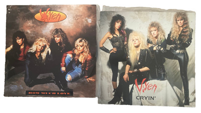 Vixen Cryin  & How Much Love 12  Vinyl Singles 1988 EMI Glam Metal