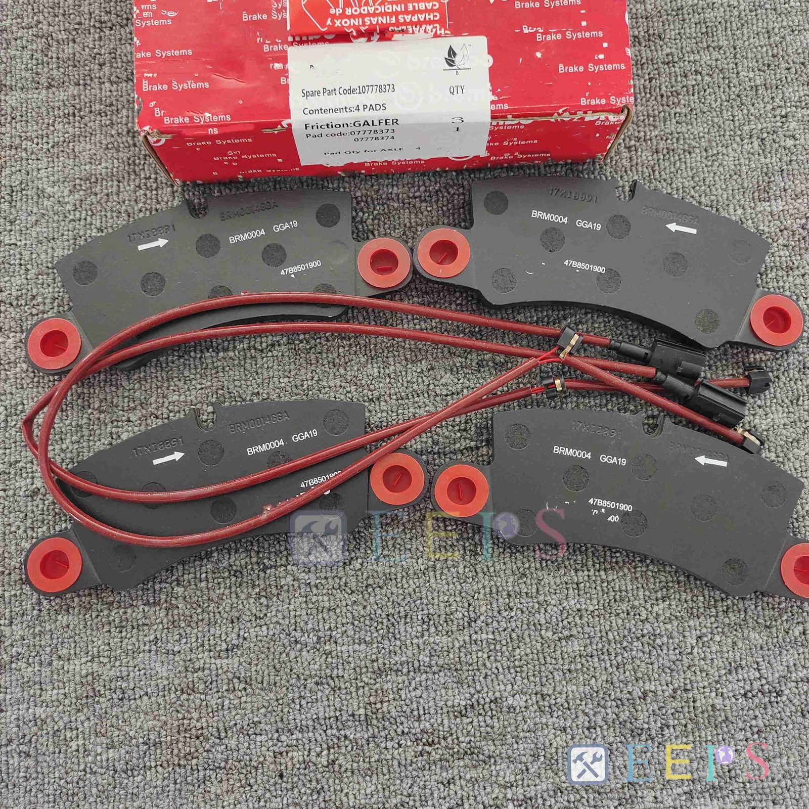 Rear Brake Pad Kit With Brake Sensor For 70003759 Ferrari 488, F8, F12 , 812