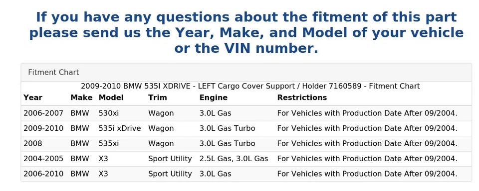 2009-2010 BMW 535I XDRIVE - LEFT Cargo Cover Support / Holder 7160589 - Image 4 of 4