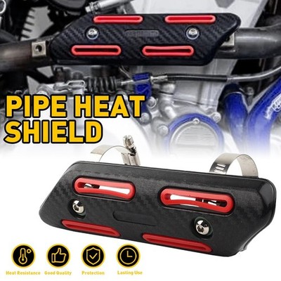 4Color Pipe Protector Heat Shield Universal Fit SUZUSI HONDA Carbon Fiber Style