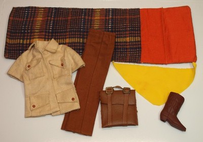 VTG 1973 Mattel KEN Get Ups 'n Go #7706 SAFARI Slacks Jacket Scarf NEAR COMPLETE