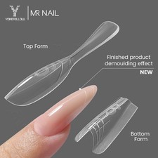 NEW YOKEFELLOW&MR NAIL Sandwich Dual Nail Form Oval Nail Extension Forms 240pcs 