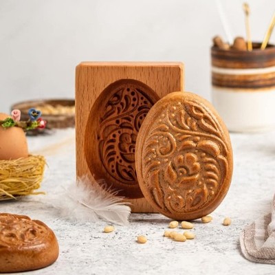 Wooden Cookie Molds, Springerle Stamps, Baking, Easter Eggs Gift, Carved