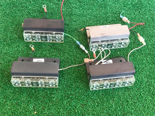 Lot of 4 Code 3 Excalibur Amber Ledx LED Lights w/ flasher