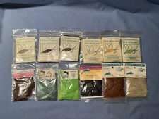 FLY TYING DUBBING ASSORTMENT-12 Different Colors-FLY RITE/HARELINE/SPIRIT RIVER+