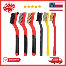 6 Pieces Wire Brushes Set, Small Metal Brass/Stainless Steel/Nylon Brushes......