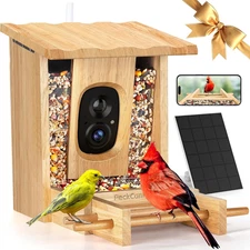 Bird Feeder with Camera - 4MP 2K Live AI Species Identification, Solar Powered	