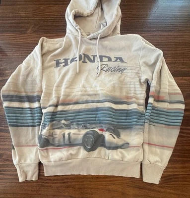 Honda Racing Vintage Style Hoodie Sweatshirt XS Sand Shell Color - Photo 1/4
