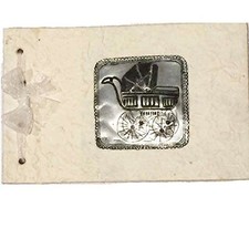 Tin Baby Carriage Medallion Handmade Journal