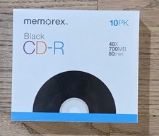 10pk Memorex CD-R Black 48x, 700mb, 80 Min.