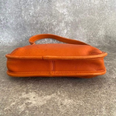 Vintage Old COACH 9020 Orange Leather Shoulder Bag USA Made Rare