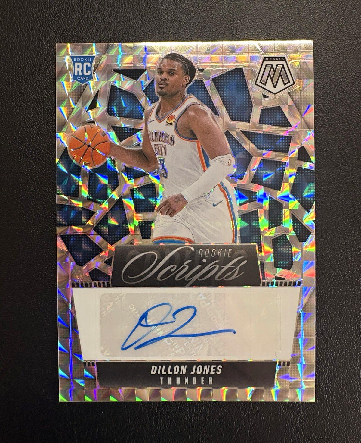 Panini Mosaic 2024-25 Dillon Jones Rookie Scripts Auto #RS-DIL Thunder