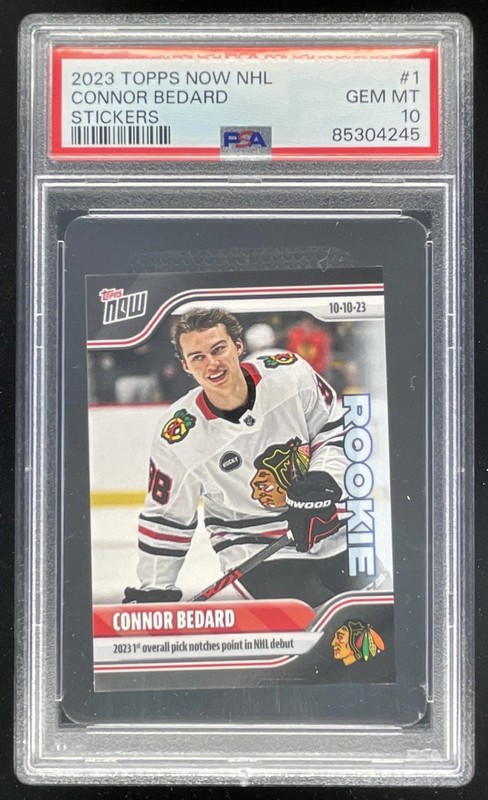 2023-24 Topps Now NHL Stickers #1 Connor Bedard RC PSA 10