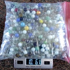 Bulk Marbles: 10 LB Bag Mixed Small Marble Lot Glass Clear Opaque Cat-Eye 10 lbs