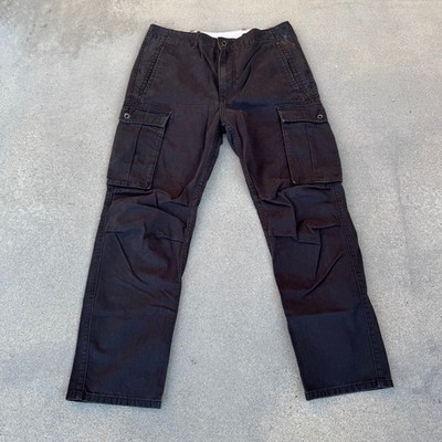 Levi's Mens Cargo Pants Black 100% Cotton Utility Workwear 32x30