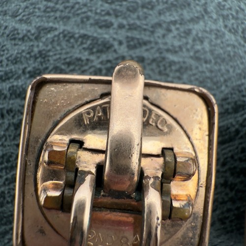 1884 VICTORIAN 10k GOLD FILLED 🖤 SQUARE REPOUSSE CUFFLINKS 🖤 ANTIQUE PATENTED - Picture 4 of 21