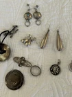 Native American Sterling Silver Earrings Pins Ring Lot of 10 Southwest Authentic