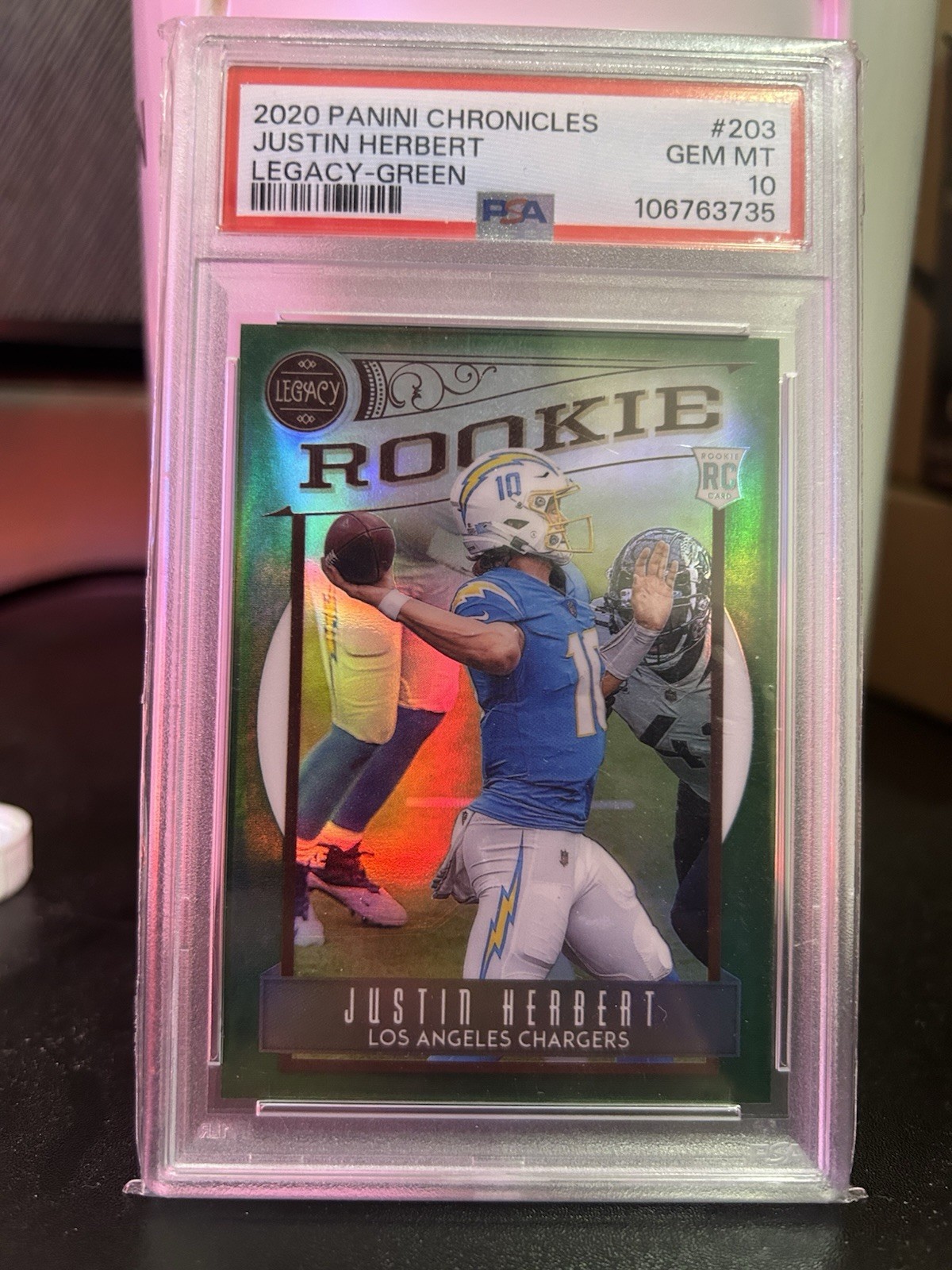 Justin Herbert Panini Chronicles Legacy #203 Green