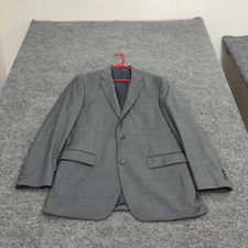 Jos A Bank Blazer Mens 43L Grey Wool Tailored Fit Signature Collection Classic