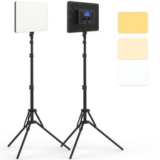 2 Packs LED Video Light with 63" Tripod Stand, 20W Bi-Color Photography Light...