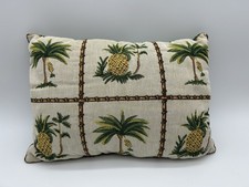 Tapestry Pineapple Palm Tree Throw Pillow Tropical 10x16 Green Yellow