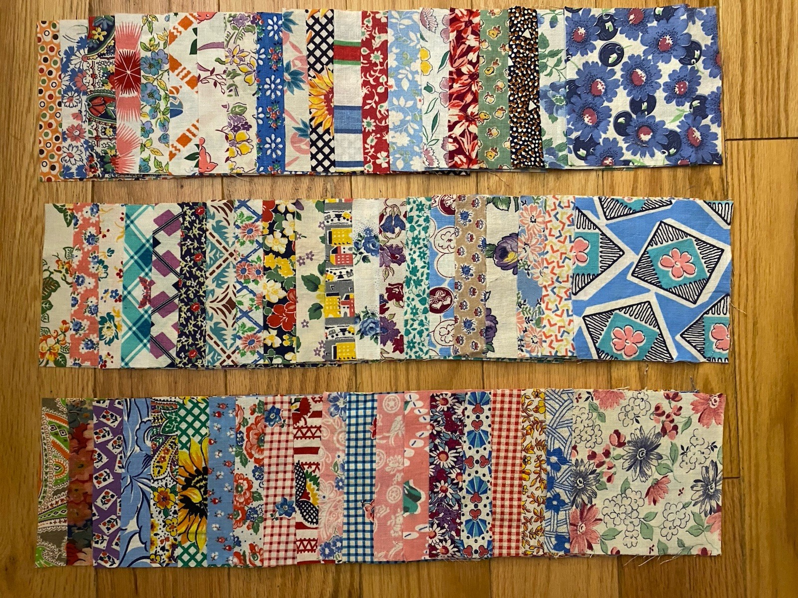 Vintage Feedsack Quilting Charms Lot  Of 60 Fabric 5x5 (#469)