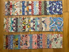 Vintage Feedsack Quilting Charms Lot  Of 60 Fabric 5x5 (#469)