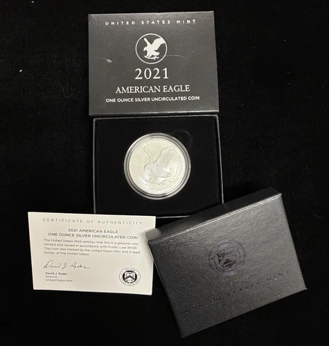 2021 W American Eagle One Ounce Silver Uncirculated Coin w/ OGP & COA