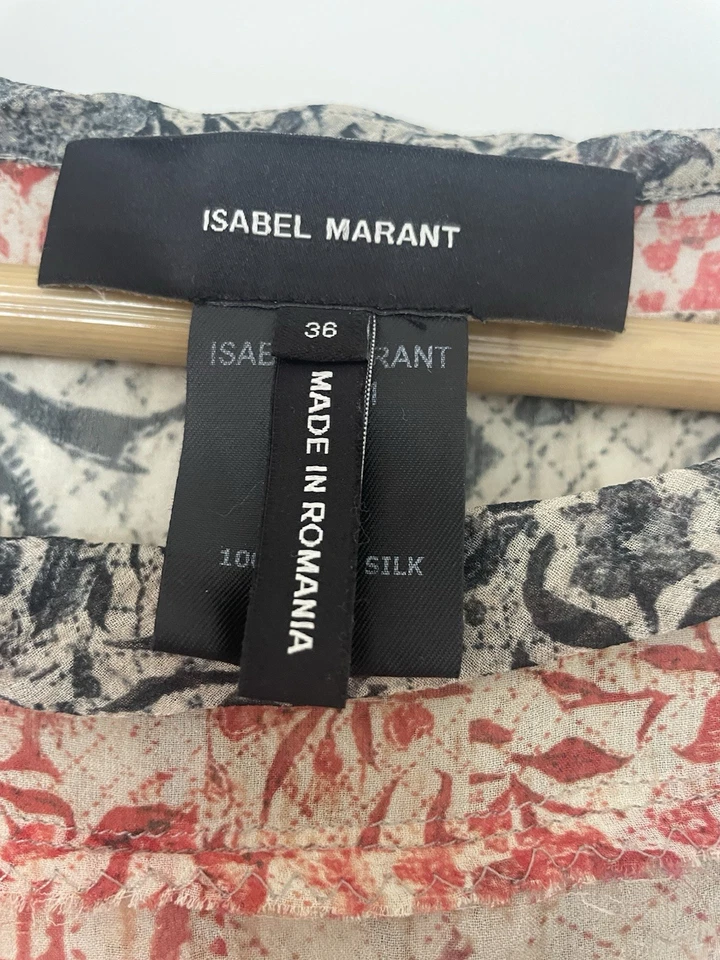 Vestido túnica para mujer Isabel Marant Etoile rojo/blanco talla 36 (US 4) Foto 3 de 3