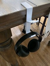 White Double Metal Headphone Holder Stand Hanger Hook for Desk PC Gaming Headset