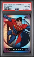 2025 FLEER BRILLIANTS SUPERMAN #24 SUPERMAN PURPLE PSA GEM MT 10