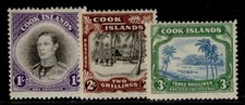 COOK ISLANDS GVI SG127-129, 1938 complete set, M MINT. Cat £85.