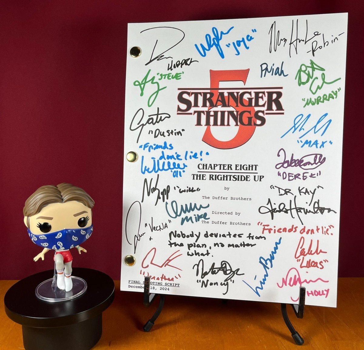 Stranger Things 5 Series Finale Script Signed- Rightside Up