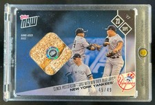 2017 Topps Now Yankees Dirt Game Used Base Aaron Judge RC Brett Gardner Bird /49