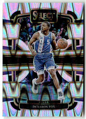 2023-24 Panini Select NBA No. 49 De'Aaron Fox Silver Wave Prizm
