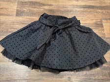 the children's place Toddler girl 3T Black Polka Dot Tutu Skirt Built In Bottom